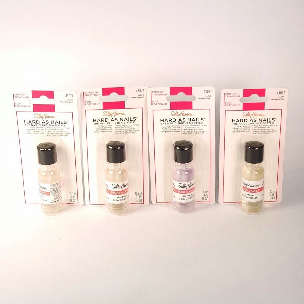 Sally Hansen Hard Nails Clear‎ Transparent Nail Hardener 0.45 fl oz Lot of 4